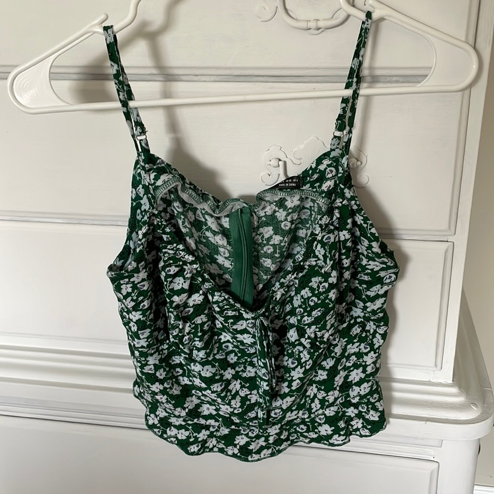 green floral crop top